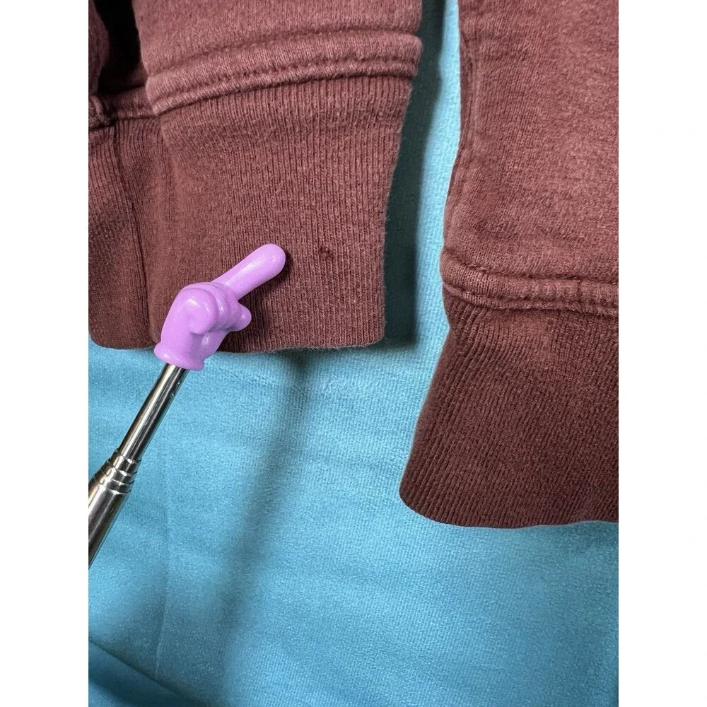 The North Face Mens Burgundy Pullover Fleece Hoodie Logo Graphic Pockets XXL